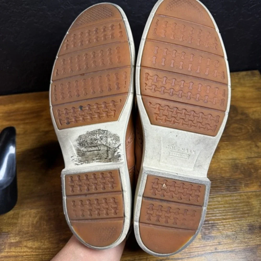 Cole‎ Haan Grand Series C34120 Tan Leather Wingtip Oxford Mens 10M